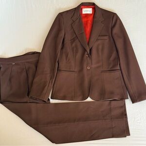 Vintage 60s Levi's Brown Women's Two-Piece Suit Jacket & Pants Scoville Zipper